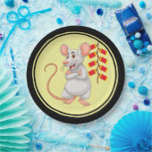 ホワイトラットと中国の爆竹 ペーパープレート (パーティー)