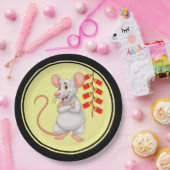 ホワイトラットと中国の爆竹 ペーパープレート (パーティー)