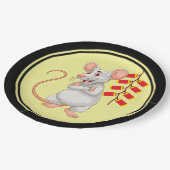 ホワイトラットと中国の爆竹 ペーパープレート (アングル)