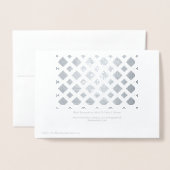 ホワイトラティス上のシルバーフォイルダイヤモンド 箔カード (裏面封筒付き)