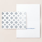 ホワイトラティス上のシルバーフォイルダイヤモンド 箔カード (ディスプレー)