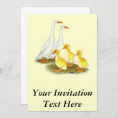 ホワイトラナーダックファミリー 招待状 (正面/裏面)