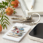 ホワイトラビットアリスワンダーランドハート キーホルダー (正面右)