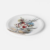 ホワイトラビットアリスワンダーランドハート ペーパープレート (アングル)