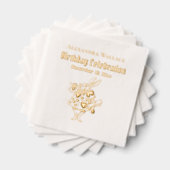 ホワイトラビットアリスinワンダーランド誕生日Pty Name 箔ナプキン (インサイチュ (積み重ね))