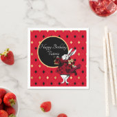 ホワイトラビットインレッド誕生日 スタンダードカクテルナプキン (インサイチュ)