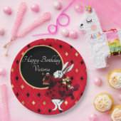 ホワイトラビットインレッド誕生日 ペーパープレート (パーティー)