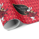 ホワイトラビットインレッド誕生日 ラッピングペーパー (ロールコーナー)