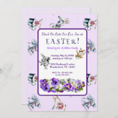 ホワイトラビットイースターティーパーティの招待状 招待状 (正面/裏面)