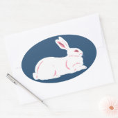 ホワイトラビットオーバルステッカー 楕円形シール (封筒)