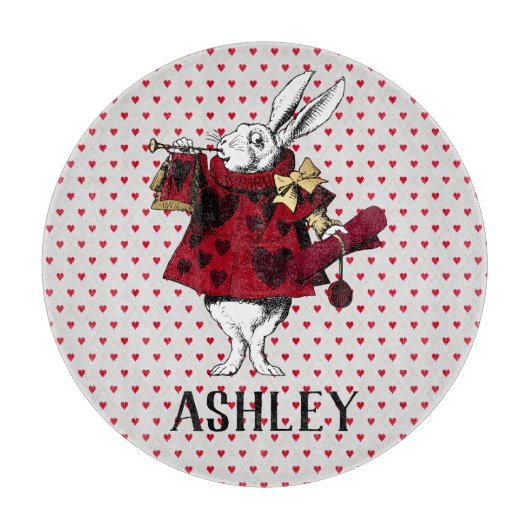 ホワイトラビットクイーンズガパーソナライズされたーブ カッティングボード (正面)