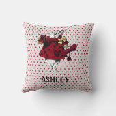 ホワイトラビットクイーンズガパーソナライズされたーブ クッション (裏面)