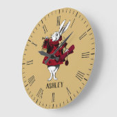 ホワイトラビットクイーンズガーパーソナライズされたブ ラージ壁時計 (傾斜)