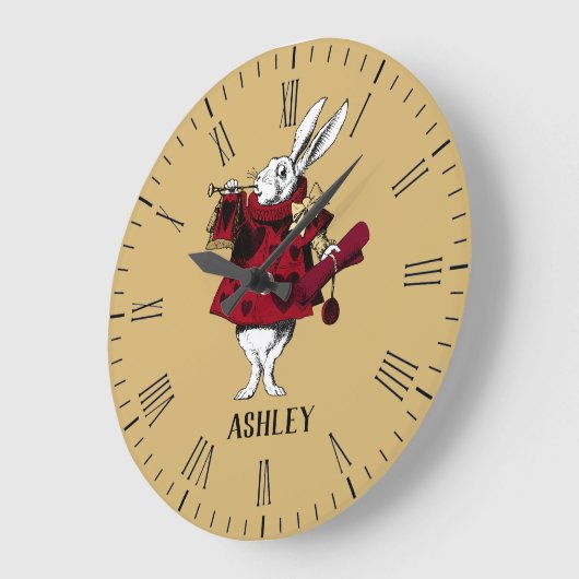 ホワイトラビットクイーンズガーパーソナライズされたブ ラージ壁時計 (傾斜)