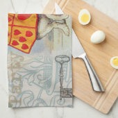 ホワイトラビットハートアリスクラシック キッチンタオル (四つ折り)