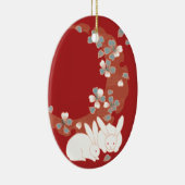 ホワイトラビット日本のファインアート セラミックオーナメント (右)