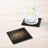 ホワイトラブグラフィティ スクエアペーパーコースター (インサイチュ)