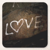 ホワイトラブグラフィティ スクエアペーパーコースター (正面)