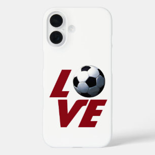 ホワイトラブサッカー – 中南米サッカー iPhone 16ケース