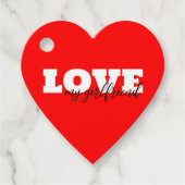 ホワイトラブネオンレッドバレンタイン フェイバータグ (正面)