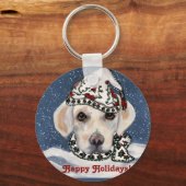 ホワイトラブラドールリトリバー キーホルダー (正面)