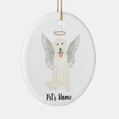 ホワイトラブラドール悔やみや弔慰メモリアル セラミックオーナメント (右)