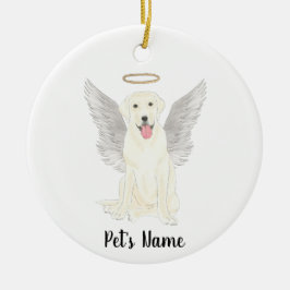 ホワイトラブラドール悔やみや弔慰メモリアル セラミックオーナメント