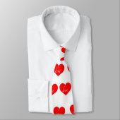 ホワイトラブ文字付き赤いハート ネクタイ (タイ)
