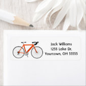 ホワイトラベルのオレンジ色の自転車 ラベル (インサイチュ)