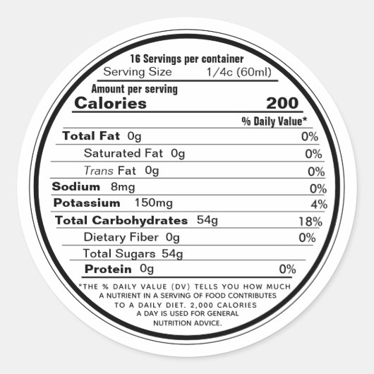 ホワイトラベルメープルシロップ栄養2020 ラウンドシール (正面)