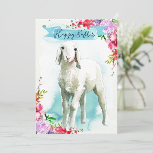 ホワイトラムハッピーイースター挨拶 シーズンカード (スタンド正面)