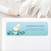 ホワイトラムブルーフローラボーイズ差出人住所 ラベル (インサイチュ)