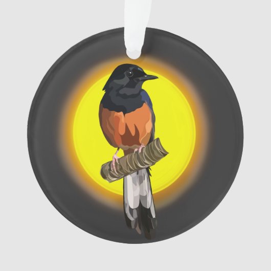 ホワイトランプシャマバードオーナメント オーナメント (正面)