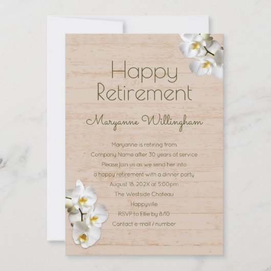 ホワイトラン素朴ズ退職パーティの招待状 招待状 (正面)