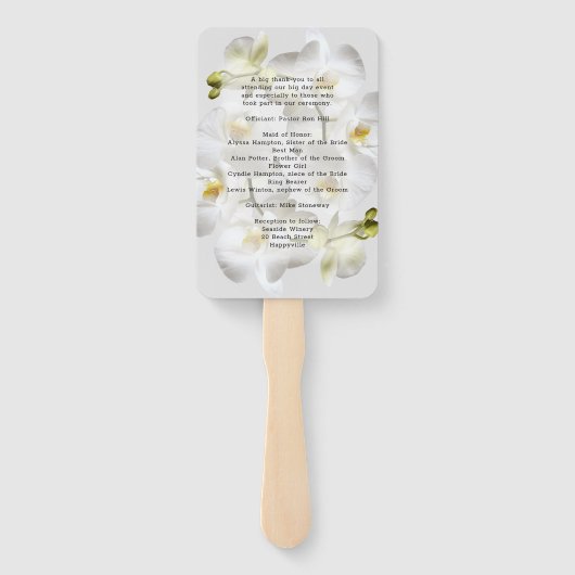 ホワイトラン結婚スのファンプログラムテンプレート ハンドファン (裏面)