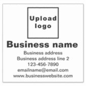 ホワイトラージスクエアビニールステッカーにビジネスブランド シール (正面)