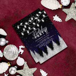 ホワイトラ白熱［赤熱］光を放つイツグリッターツリーズホリデーパーティー 招待状