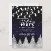 ホワイトラ白熱［赤熱］光を放つイツグリッターツリーズホリデーパーティー 招待状 (正面)