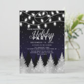 ホワイトラ白熱［赤熱］光を放つイツグリッターツリーズホリデーパーティー 招待状 (スタンド正面)