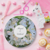 ホワイトリイ結婚ズのカップル名フローラ ペーパープレート (パーティー)