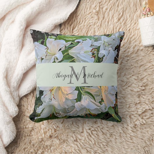 ホワイトリイ結婚ズ対モノグラムフローラ クッション (ブランケット)