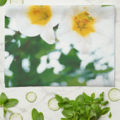 ホワイトリイ – ユリ花ユリ候補 キッチンタオル (折り畳み)