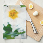 ホワイトリイ – ユリ花ユリ候補 キッチンタオル (四つ折り)