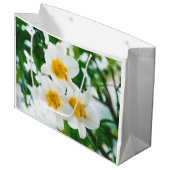 ホワイトリイ – ユリ花ユリ候補 ラージペーパーバッグ (正面アングル)