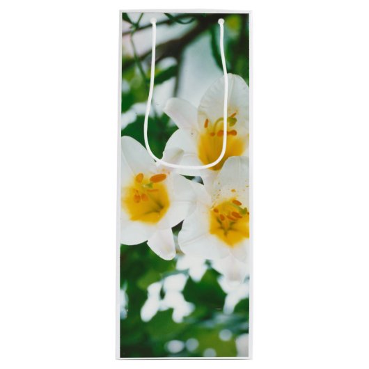 ホワイトリイ – ユリ花ユリ候補 ワインギフトバッグ (正面)