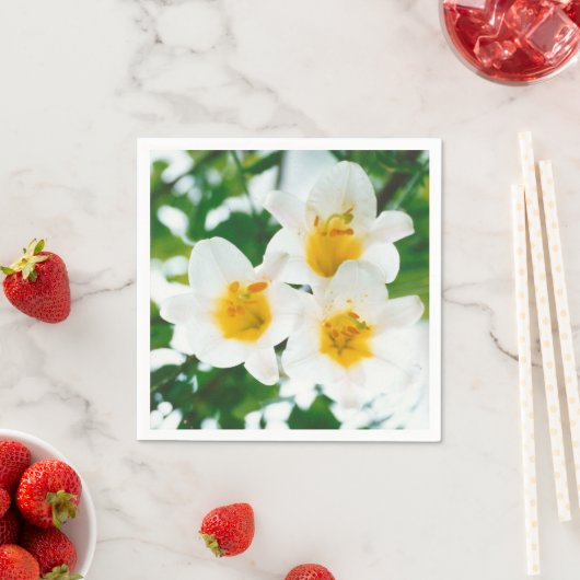 ホワイトリイ – Lilium candidum スタンダードカクテルナプキン (インサイチュ)