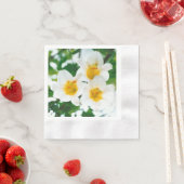 ホワイトリイ – Lilium candidum 縁ありカクテルナプキン (インサイチュ)