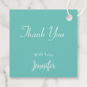 ホワイトリエレガントボンボウティール(緑がかった色)ブルーベビーシャワー フェイバータグ (裏面)