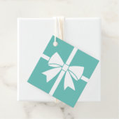 ホワイトリエレガントボンボウティール(緑がかった色)ブルーベビーシャワー フェイバータグ (インサイチュ)