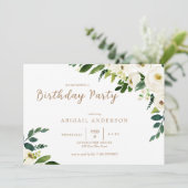 ホワイトリップフラワーズバースデーパーティーの招待 招待状 (スタンド正面)
